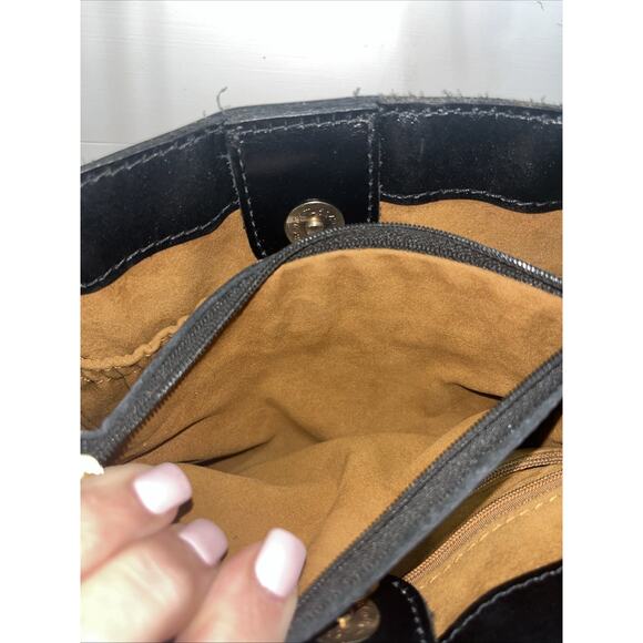 New Patricia Nash Leather Black White Plaid Crossbody Shoulder Bag - Picture 10 of 10